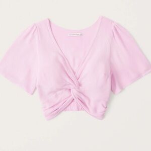 abercrombie & fitch knot tie crop top